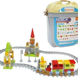 halo nation Mini Building Blocks City Railway Station Block Train Block Set With Storage Box - 123 Pieces Small Construction Puzzle Blocks for Kids - Train Track Train Set Mini Plastic Educational Building Construction Block DIY Enlighten Brick Toy for Kids Boys Girls-picture-10