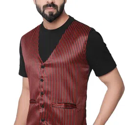 abc garments Striped Men Waistcoat image 3
