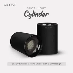 aktra 7W Cylinder COB LED Spotlight Downlight | (Warm White) – Pack of 1 Ceiling Light Ceiling Lamp image 3