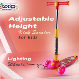 odelee Height Adjustable Foldable Pluto Kick Scooter for Kids with Lighting Wheels Kids Scooter-picture-11