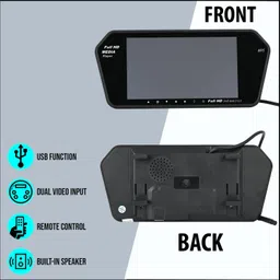 maties 7inch Rearview LED Monito Full HD With USB/TF Card/Remote Control-153 Black LED image 4