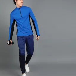 adrenex Men Colorblock Dark Blue Track Pants image 2