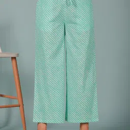 aramya Women Comfort Fit Blue Pure Cotton Trousers-picture-13