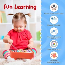 tinywonders 2 in 1 Piano Xylophone Musical Instrument with 8 Key Scales for Clear Tones image 5