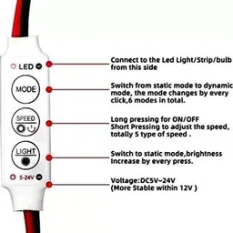 strawhat (3 Pieces) 6 Mode & 5 Speed LED Strip Light Flasher Blinker Strip Controller Micro Controller Board Electronic Hobby Kit image 3