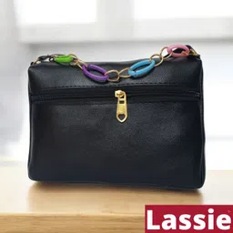 lassie Black Women Sling Bag Lightweight Faux Leather Sling Bag for Women image 4