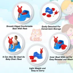 sukhson india E-1 Baby Potty Training Seat- Chair for Kids-Infant Potty Toilet Chair with Removable Tray for Babies|Potty Chair Cum Seat Potty Seat for Kids (Blue) Potty Seat image 5