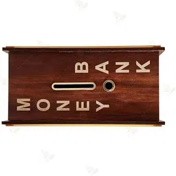 bifrrutant Wooden Money Saving Box|Counting target money box | Coinbox for saving Coin Bank Coin Bank image 2