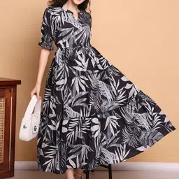 fabfinds Women A-line Multicolor Midi/Calf Length Dress-picture-12