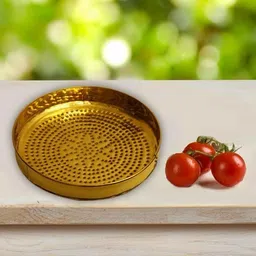 prasath metal mart Brass Channi jalleda | Brass sieve | Brass for rice Sieve wedding purpose Colander image 4