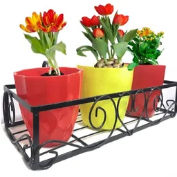 prime krafts Metal Hanging Plant Stand, Flowerpot Holder Basket for Balcony and Garden, Plant Container Set image 4