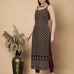 vbuyz Women Printed Pure Cotton Straight Kurta image 4