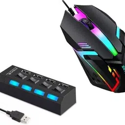 ENTWINO 4-Port USB Hub and USB Wired D1 Gaming Mouse Combo Set Designed for Gaming-picture-23