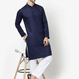 omkar enterprisess Men Cotton Blend Kurta Pyjama Set-picture-31