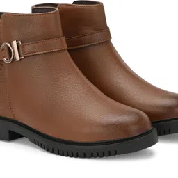 roadster Stylish Textured Ankle Length Versatile Boots For Women image 3