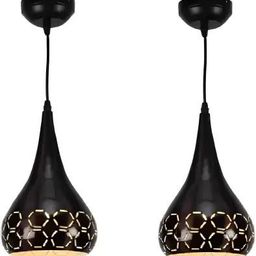 areezo Black Hanging Light: Captivating Glow for Bedrooms, Living Rooms & More Pendants Ceiling Lamp-picture-1