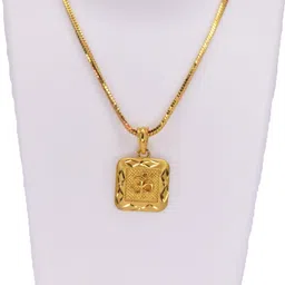 ansh enterpris Sacred Gold Platted Om Pendant: A Symbol of Light and Life Gold-plated Crystal Brass Pendant image 2