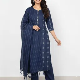 alliance collection Pack of 3 Women Printed Khadi Cotton, Cotton Blend A-line Kurta image 4