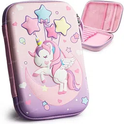 vadhavan Unicorn Pencil Pouch for Girls - Aesthetic Stationery Case Students Art EVA Pencil Box-picture-15