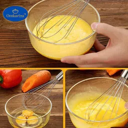 omkarixa Stainless Steel Wire Hand Whisk Cooking, Blending, Whisking, Beating & Stirring Stainless Steel Balloon Whisk image 5