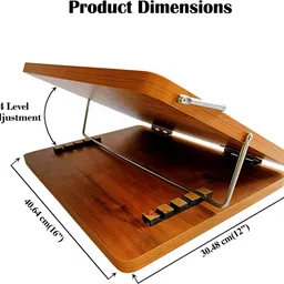 VeleSolv Solid Compartments Wooden Material Foldabel, Height Adjustable, Comfotable Writing/Sketching/Drawing Table/Laptop Stand/Table Top Wooden-Peak-12 x 16 Laptop Stand image 2