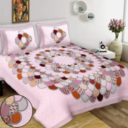 vnv creation Cotton King Flat 220 TC Jaipuri Prints Bedsheet-picture-10