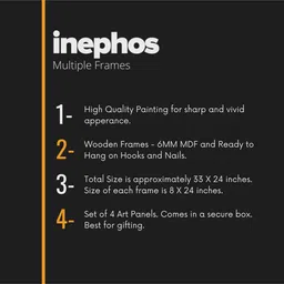 inephos Modern Pink Wood Framed Abstract Art Panel Set of 4 image 3