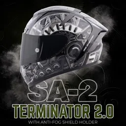 steelbird SA-2 Terminator 2.0 Aerodynamic Full Face Helmet Motorbike Helmet image 2