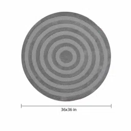 presto Grey Geometric Wool 3 ft x 3 ft Hand Tufted Round Carpet image 3