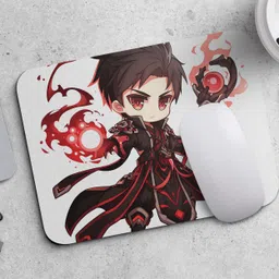 ARTOLIC Character red black outfit Mouse Pad 9x7.5 Inch Non-Slip Base Non Slip Base Mousepad image 2