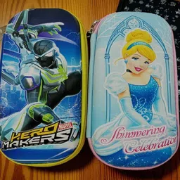 freedy 2PC Half jambo Hardtop EVA Pencil Case Stationery Box Pen Holder Zipper Pouch School Kids Boys/Girls Multipurpose Any Random design & color will sent Art Polyester Pencil Box-picture-32