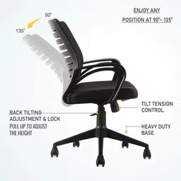 maestro Boom Back Fabric Office Adjustable Arm Chair image 2
