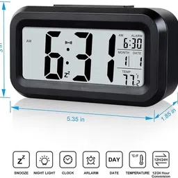 shipra Digital Black Clock image 3