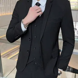 motrex Men Solid Double Breasted Party Blazer-picture-20