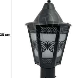 tripping Black B22 Holder Antique Design Waterproof & Rustproof Gate Lamp for Home, Garden, and Outdoor Poles & Pillars / Decorative Metal Light for Patio, Compound, Wall, and Pillars Gate Light Outdoor Lamp image 2