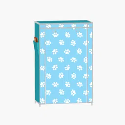 yumesa 5 Shelf Foldable Collapsible Wardrobe Storage Organizer Almirah Cloth Rack PVC Collapsible Wardrobe image 5