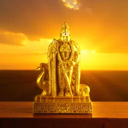 wodec GOLDEN MURUGAR STATUE FOR POOJA,OFFICE,GIFTS-KARTIKEYA RELIGIOUS IDOL Decorative Showpiece - 10 cm image 4