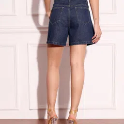 miss chase Solid Women Denim Blue Denim Shorts image 3