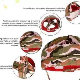 sbts Combo Pack of Baby Infants Back Protector & Safety Helmet with Adjustable Straps image 2