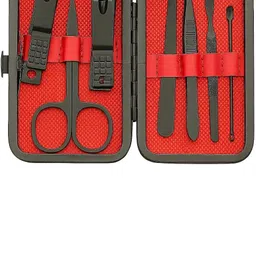 hudabird Portable Manicure Kit with Modern Matte Black Tools image 1