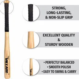 the villain Sturdy Wooden Hockey Stick & Baseball Bat | Sports & Self-Defense Hockey Stick & Willow Baseball Bat For 15+ Yrs image 3