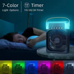 DXMODA Portable Air Cooler for Home with 3 Speed Mode with Water Spray, 7 Color LED Cooling Fan All in one Cooler image 3