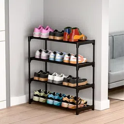 youcopia PVC 4 Shelf Book Organizer/Shoe/Chappal/Book/Clothes Rack Plastic Open Book Shelf image 2