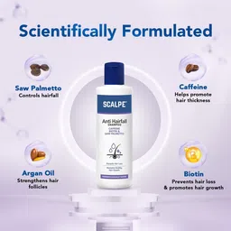 scalpe Anti Hairfall Shampoo, Caffeine, Biotin, Saw Palmetto, Argan Oil for Women & Men image 3