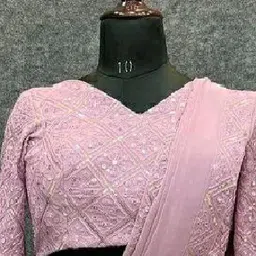 angel creative Embroidered Bollywood Georgette Saree image 3