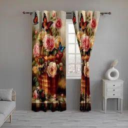 rootscurtains 152.4 cm (5 ft) Window Polycotton Room Darkening Curtain Single Curtain image 2
