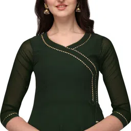 aaliya fashion Women Fit and Flare Dark Blue Ankle Length Dress image 4