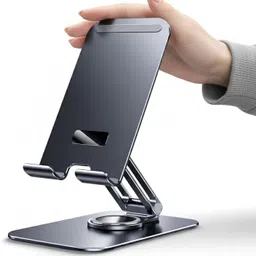 DRUMSTONE Drumstone Premium Adjustable Metal Desk Stand for Laptop Tablet Aluminum Cooling 1361AID76 Aluminium Desk Stand Rotatable Laptop Stand with Adjustable Height Compatible with Universal Laptops-picture-16