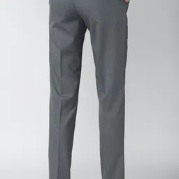 peter england Men Slim Fit Grey Polycotton Trousers image 2