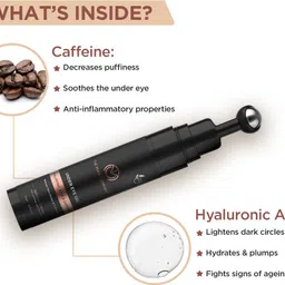 the man company Under Eye Gel | Caffeine & Hyaluronic Acid | Steel Roller | Reduces Dark Circles, Puffiness & Fine Lines | Brightens The Under Eye | Soothes Tired Eyes | Easy Application image 4